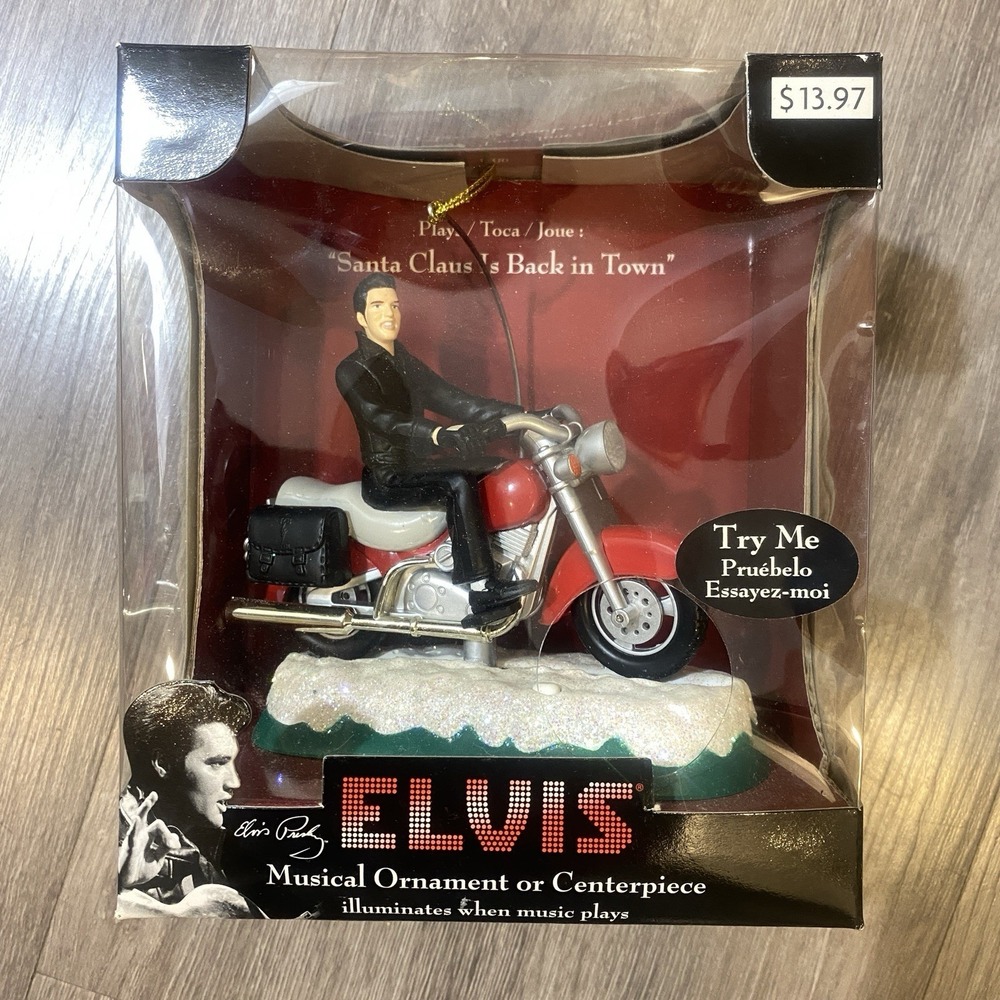 2000s Elvis Presley Ornament Or Centerpiece Plays Santa Back In Town New‎ in Box